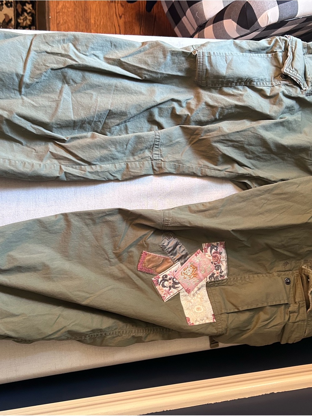 Abercrombie & Fitch Olive Green Patchwork Utility Cargo Pants